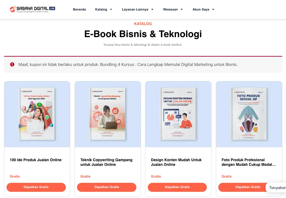 Belajar Digital Marketing melalui Ebook