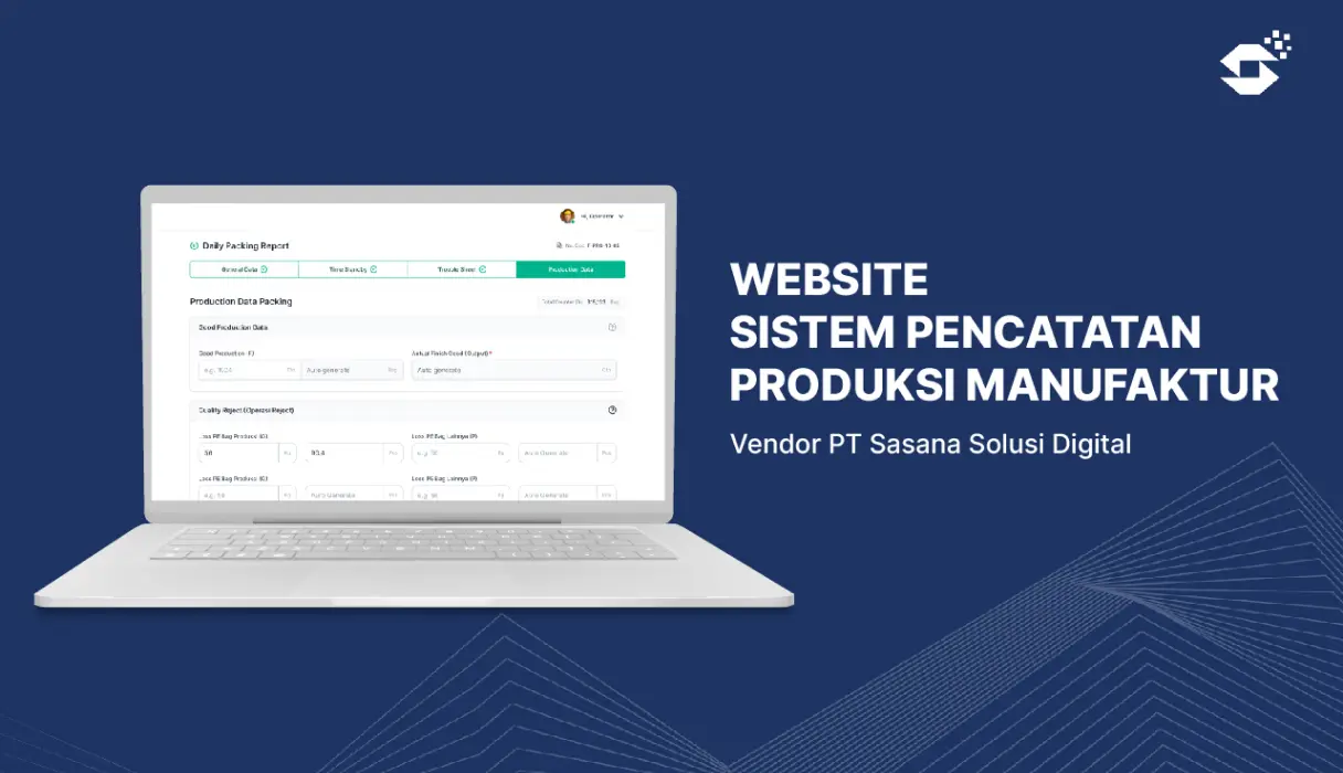banner layanan pembuatan website sistem pencatatan produksi manufaktur