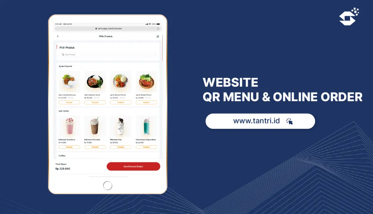 contoh produk aplikasi manufaktur - layanan pembuatan QR menu & online order