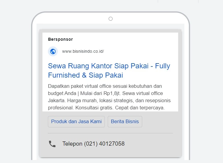 contoh pembuatan google ads untuk PT NBI 2