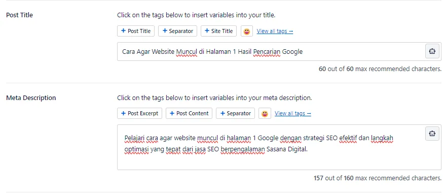 Optimasi Meta Title & Meta Description