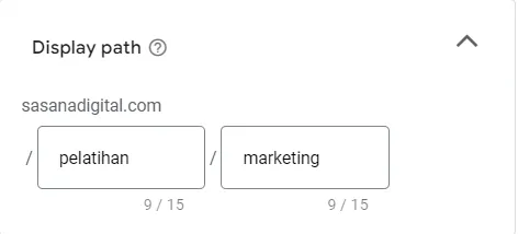 struktur iklan google ads - display url
