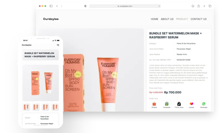 Jasa pembuatan website Ecommerce shop ourdaylee