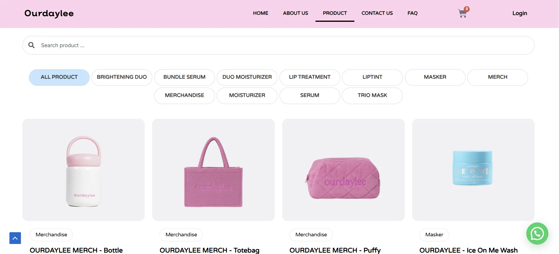Jasa pembautan Website ecommerce skincare