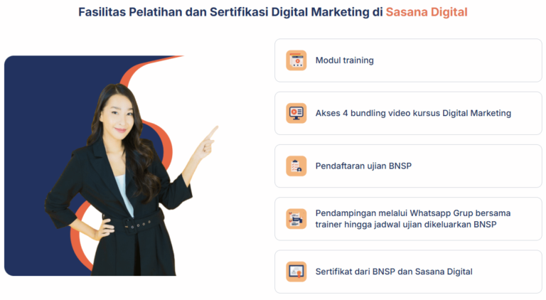 Fasilitas Kelas Sertifikasi Digital Marketing BNSP