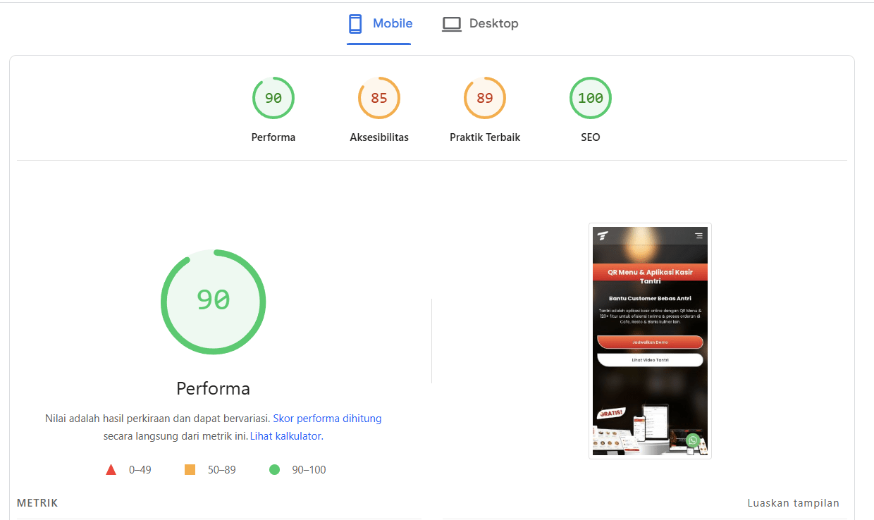 mobile speed harus diutamakan dalam website ecommerce
