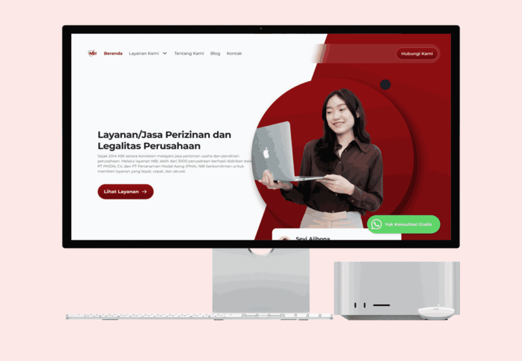 Landing page company profile PT Nusantara Business Indonesia